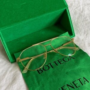Bottega Veneta Aviator Gold Frame Eyeglasses